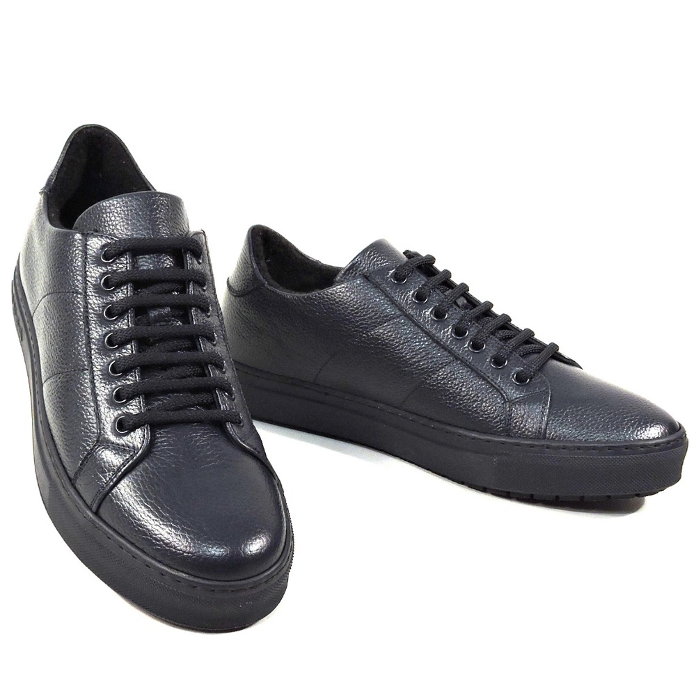 BALDININI 🇮🇹 MEN'S BLUE DEER LEATHER COMFORT WINTER SNEAKERS